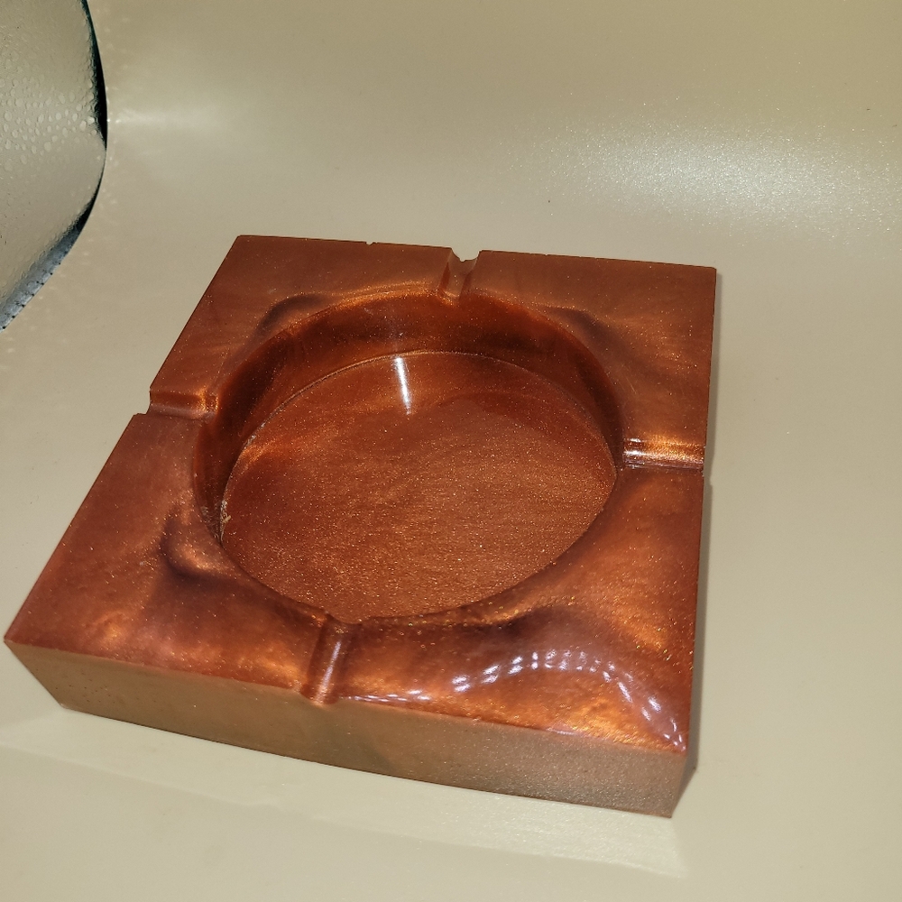 Hand Crafted Copper-Toned Ashtray
